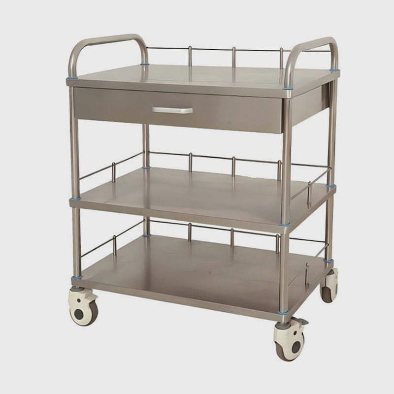 Chariot médical en acier inoxydable avec tiroirs