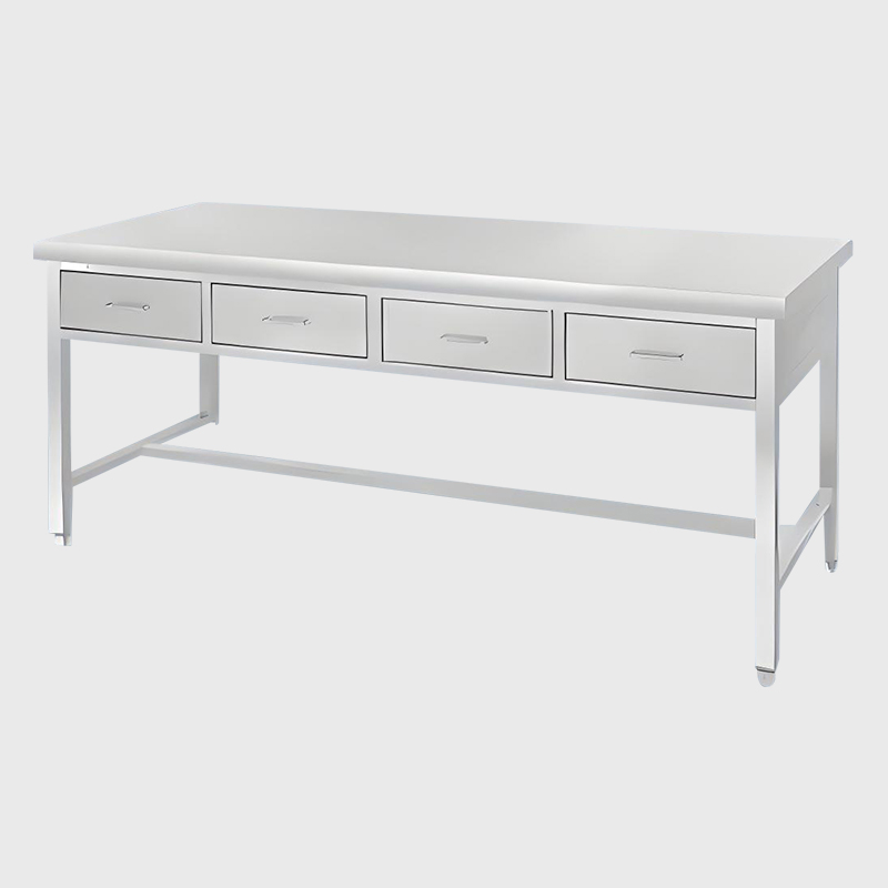 Table de travail en acier inoxydable de l'hôpital CSSD